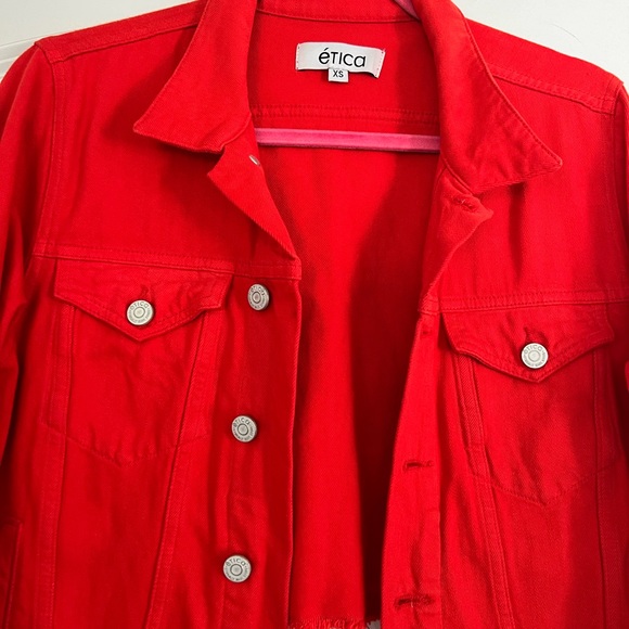Red jean jacket - Picture 3 of 3